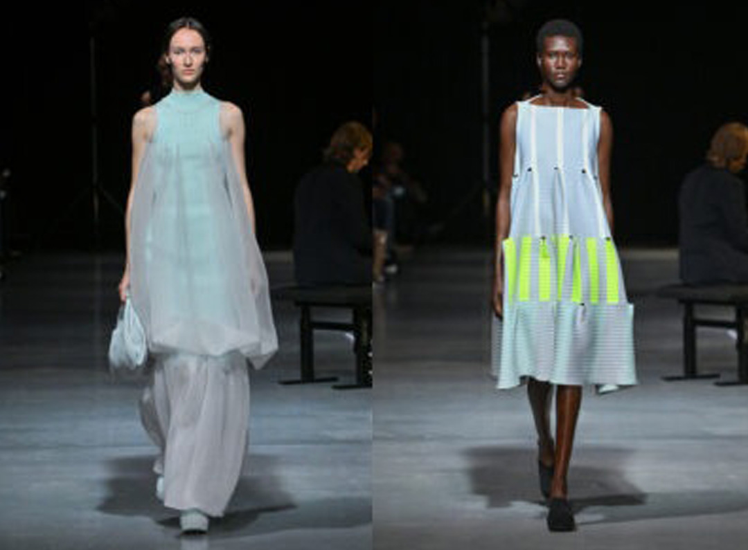 【美品】CFCL シーエフシーエル　トップス　イエロー✖️グレー　長袖 美品】CFCL シーエフシーエル トップス イエロー✖️グレー 長袖 CFCL