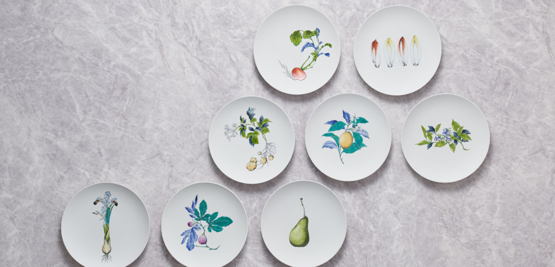 畑萬陶苑＞伝統×モダンの融合。ボタニカルアートのテーブルウェア