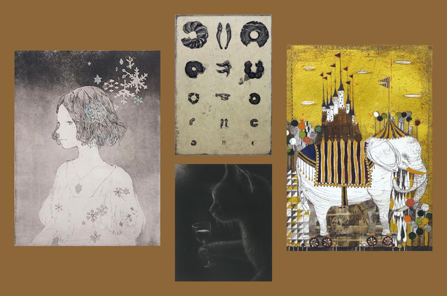 ART528　「進化」　チェコの銅版画　インテリアアート ART528 「進化」 チェコの銅版画 インテリアアート ～深淵なる版画の